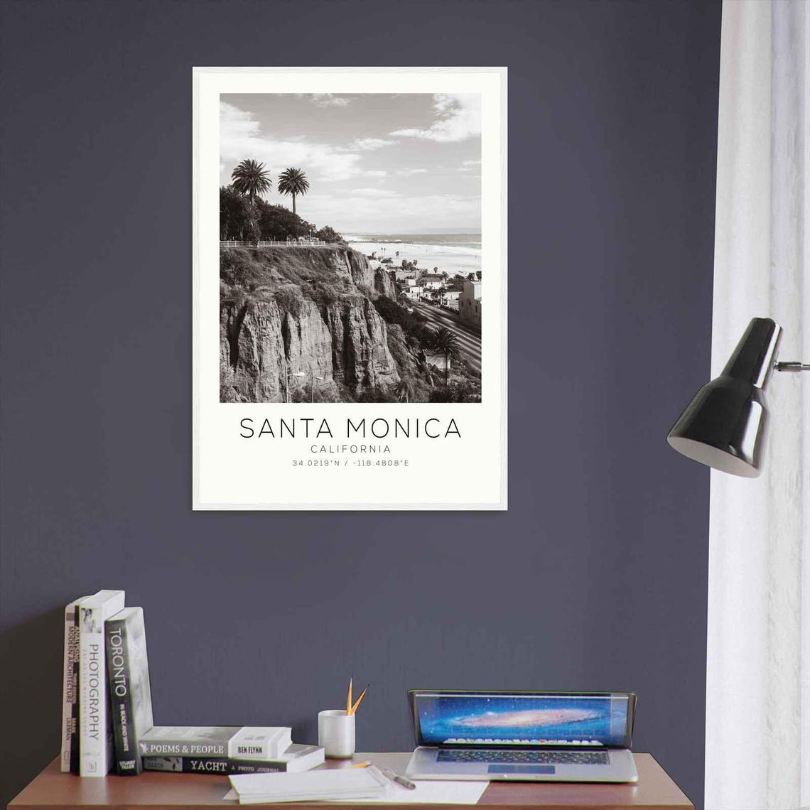 Santa Monica California Palisades Cliffs Palms Minimalist Photo Poster - Image 3