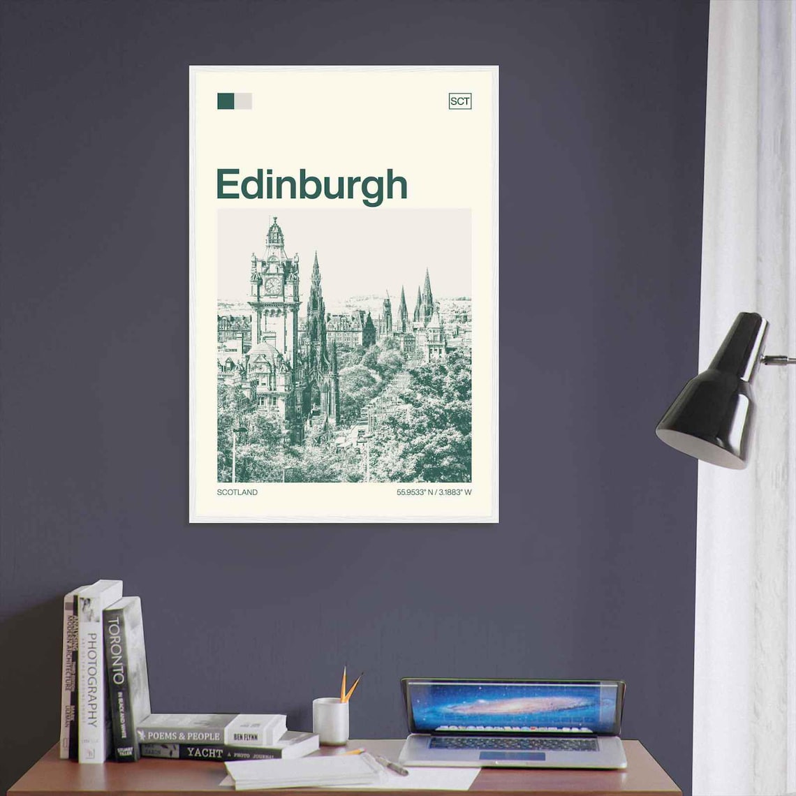 Edinburgh Scotland Balmoral Clock Tower City Skyline Travel Poster - Image 3