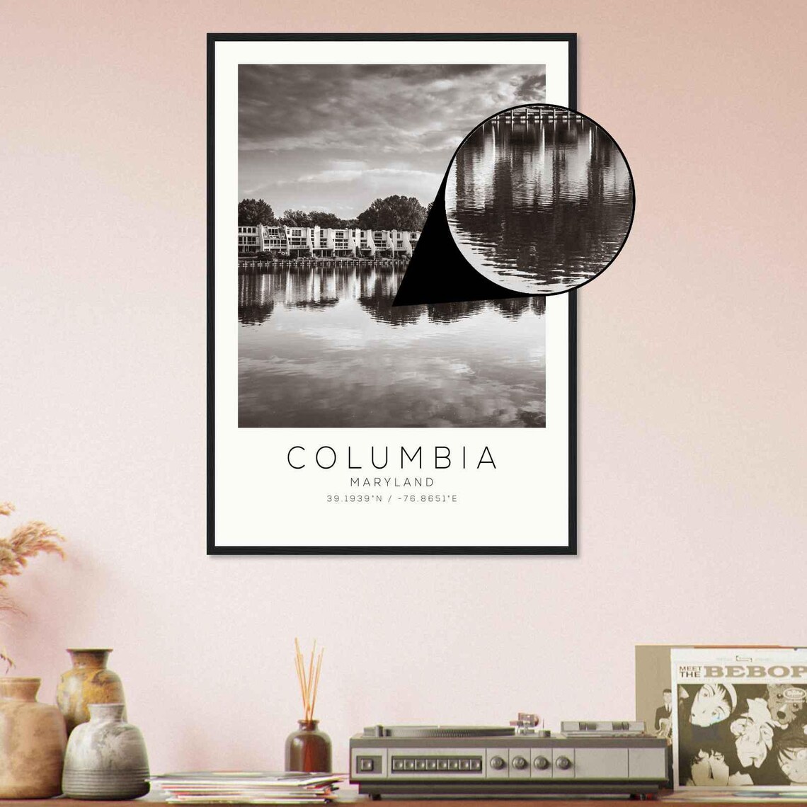 Columbia Maryland Photo Travel Poster Columbia Travel Print Minimalist Travel Print - Image 4