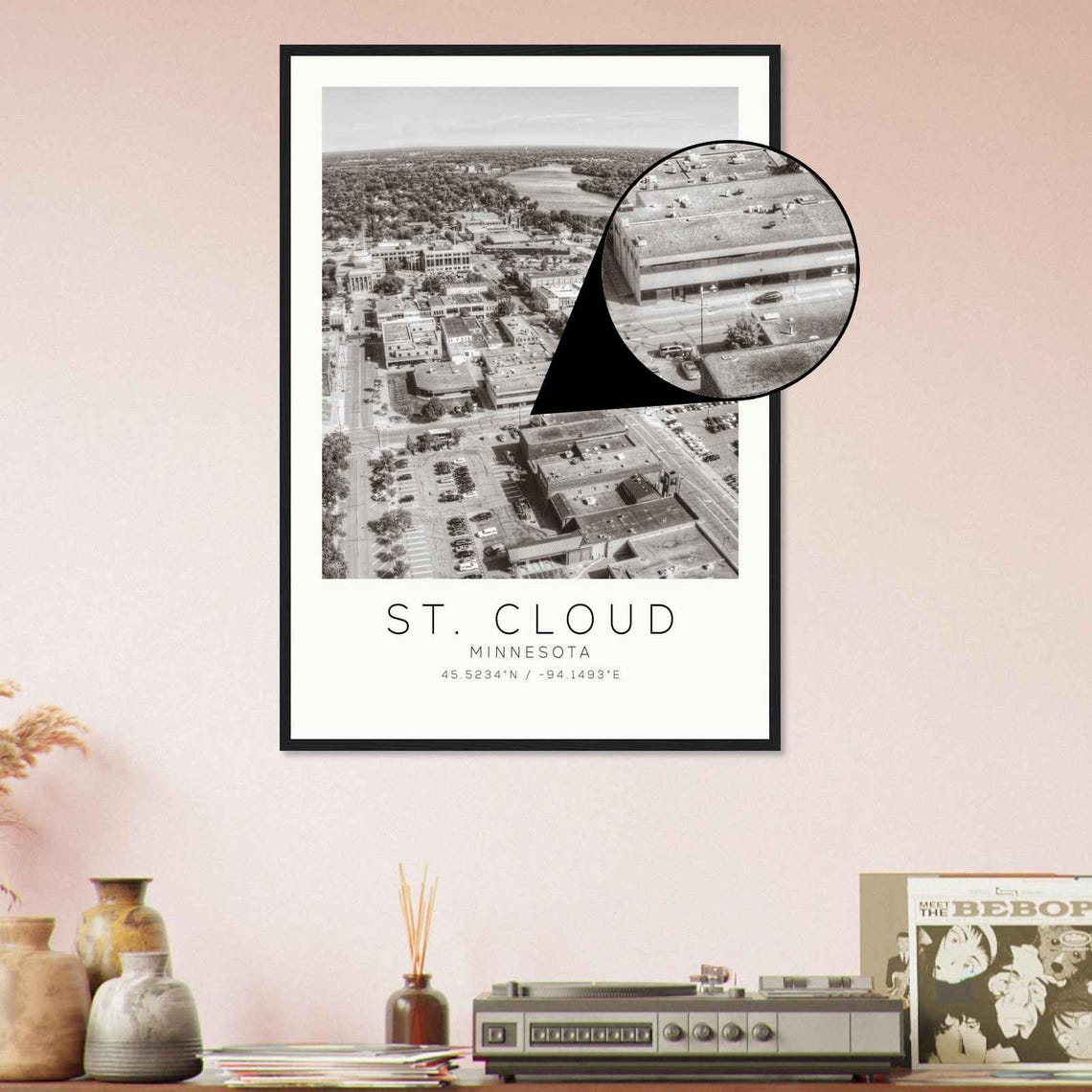 St. Cloud Minnesota River City Aerial Downtown Photo Travel Poster - Image 4