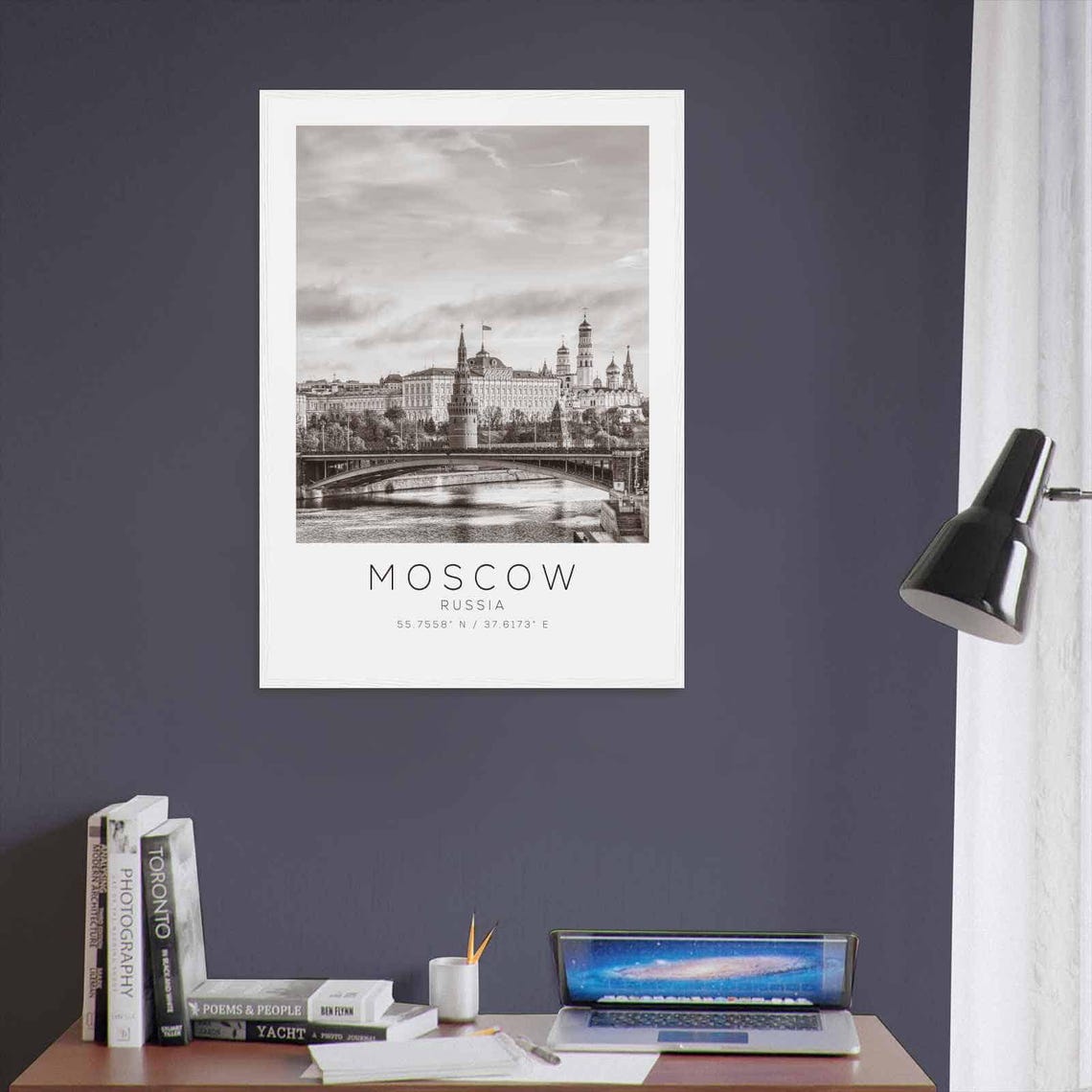 Moscow Russia Travel Photo Poster Bw Moscow Travel Print Minimalist Travel Poster Print - Image 3