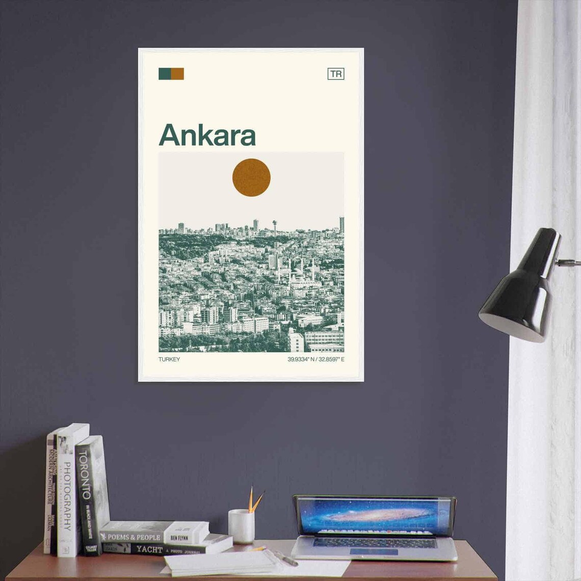 Ankara Turkey Capital City Panorama Vintage Style Travel Poster - Image 3