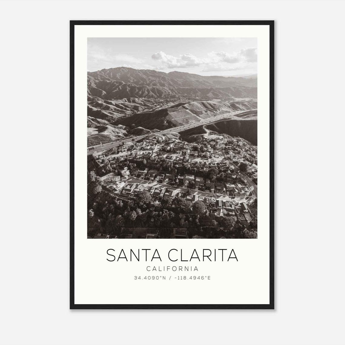 Santa Clarita California Photo Travel Poster Santa Clarita Travel Print Minimalist Travel Print Ds1