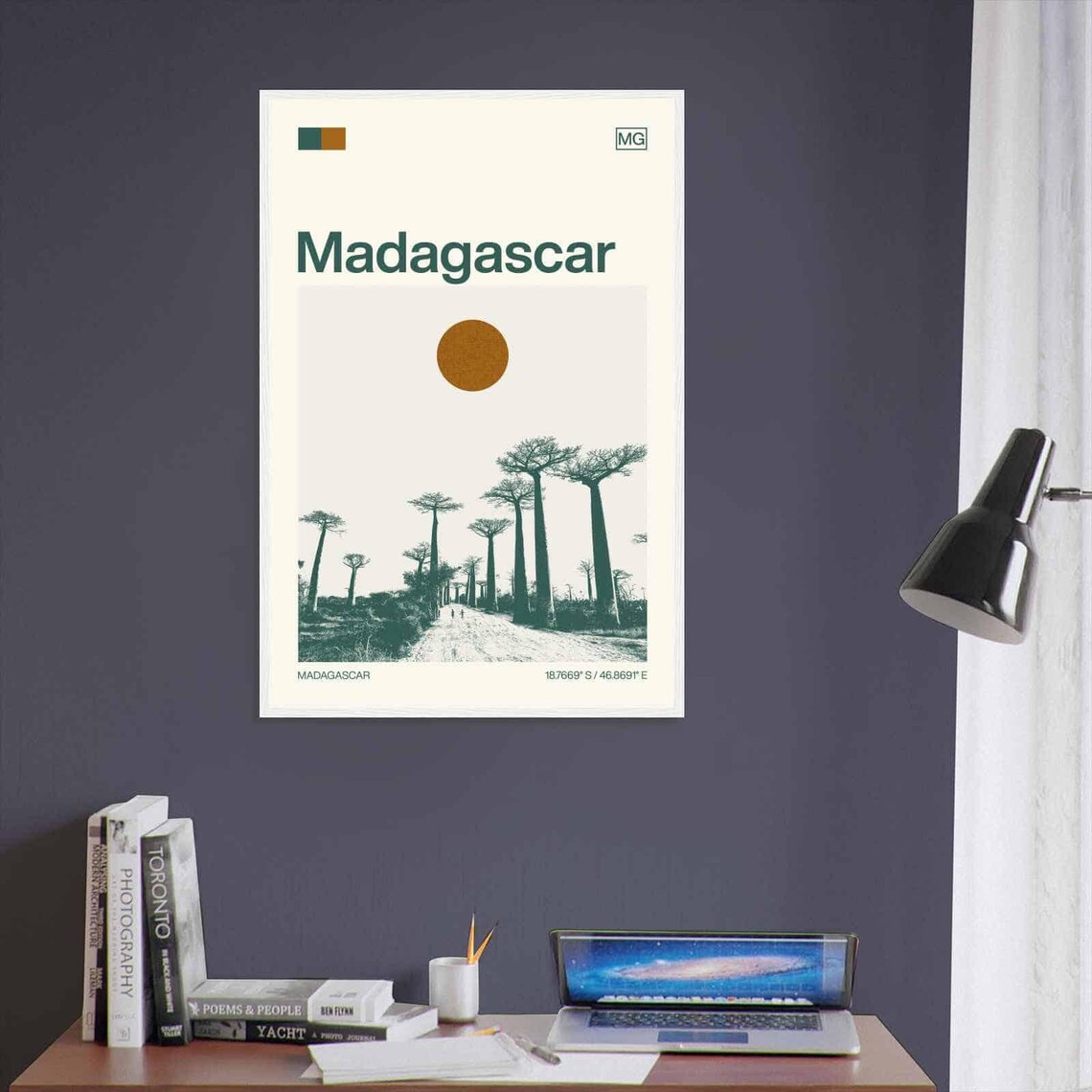 Madagascar Modern Minimalist Baobab Trees Dirt Road Art Poster - Image 3