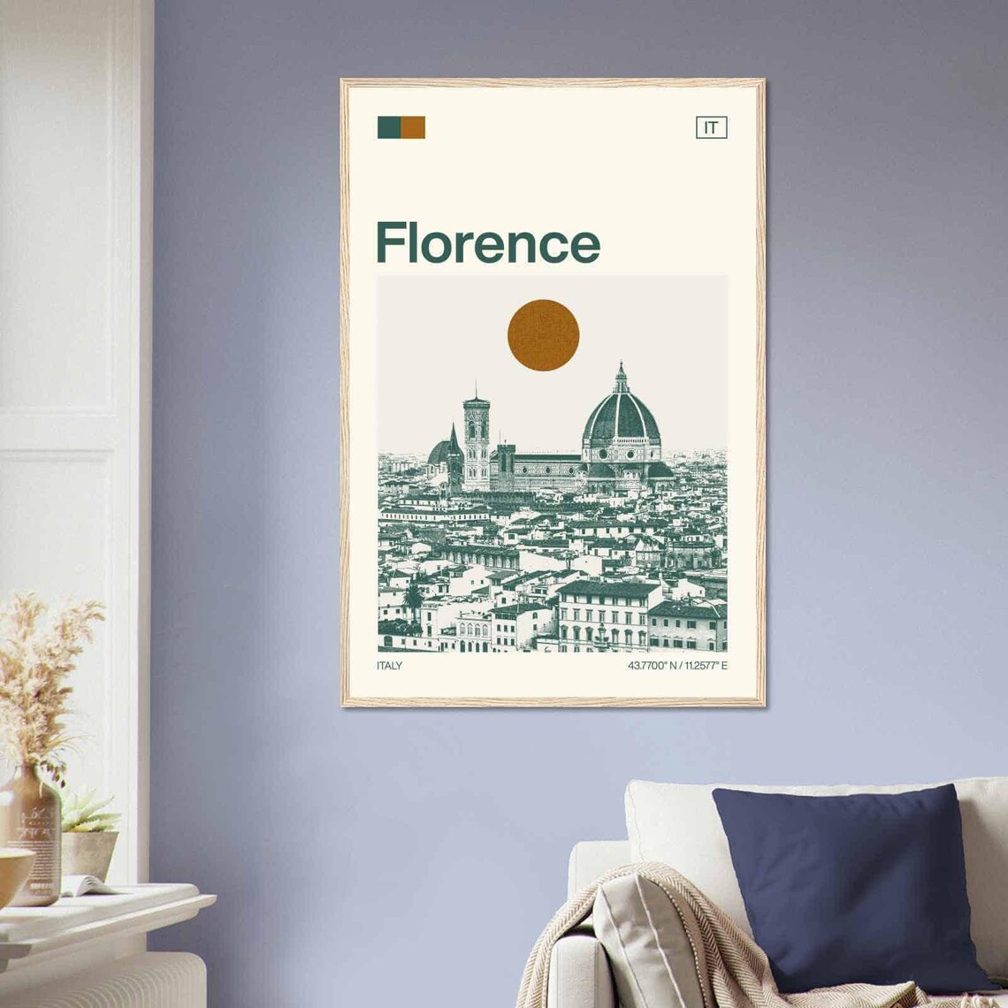 Florence Italy Duomo Cathedral Skyline View Minimalist Travel Poster - Image 2