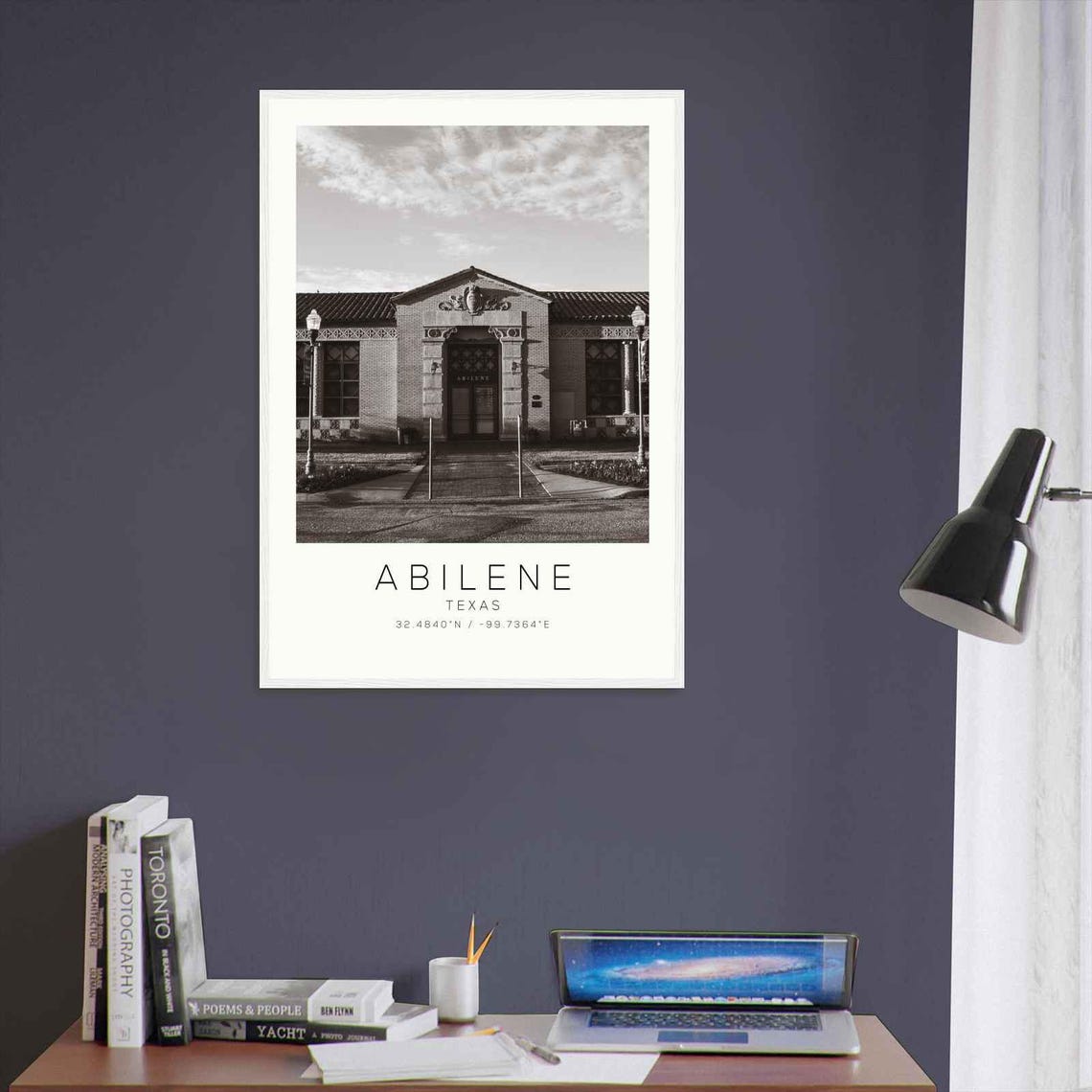 Abilene Texas Historic Station Building Black White Photo Poster - Image 3