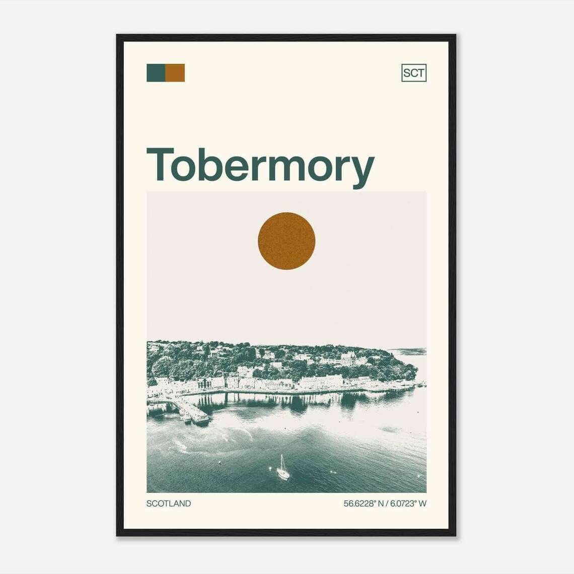 Tobermory Scotland Isle of Mull Harbor Vintage Travel Poster