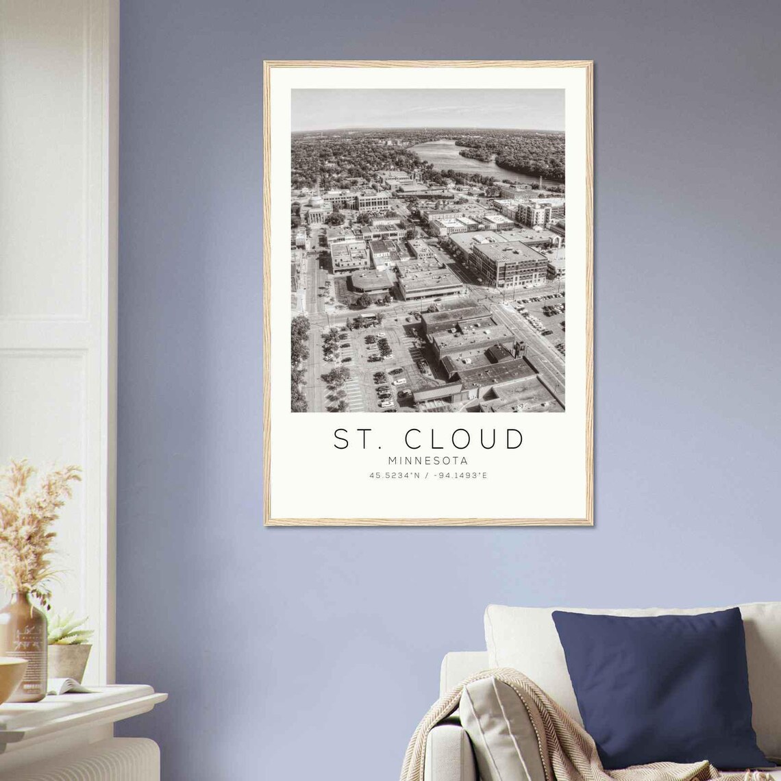 St. Cloud Minnesota River City Aerial Downtown Photo Travel Poster - Image 2