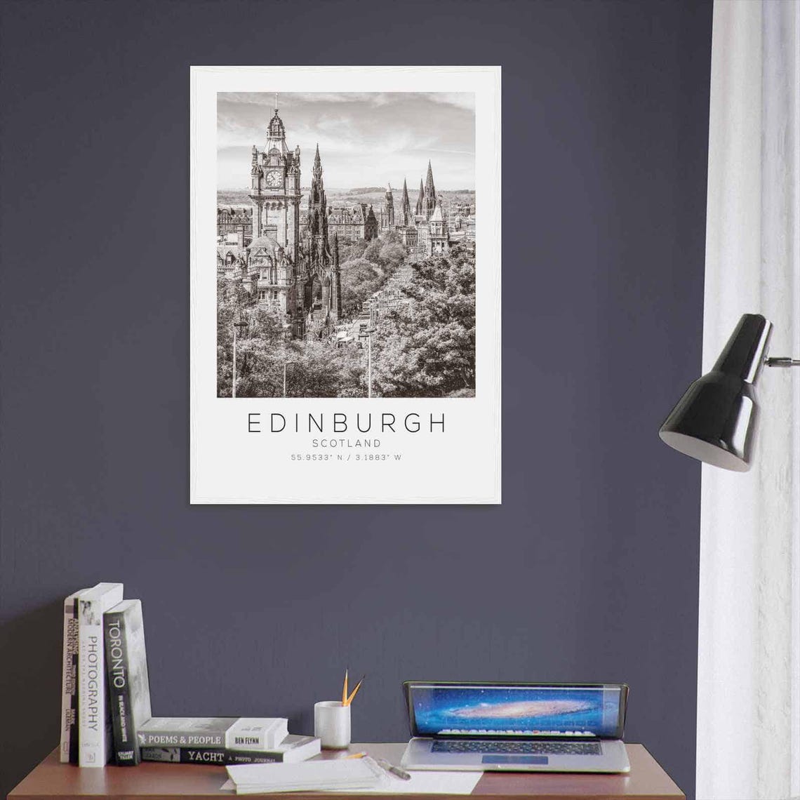 Edinburgh Scotland Historic Clock Tower Skyline Photo Poster - Image 3