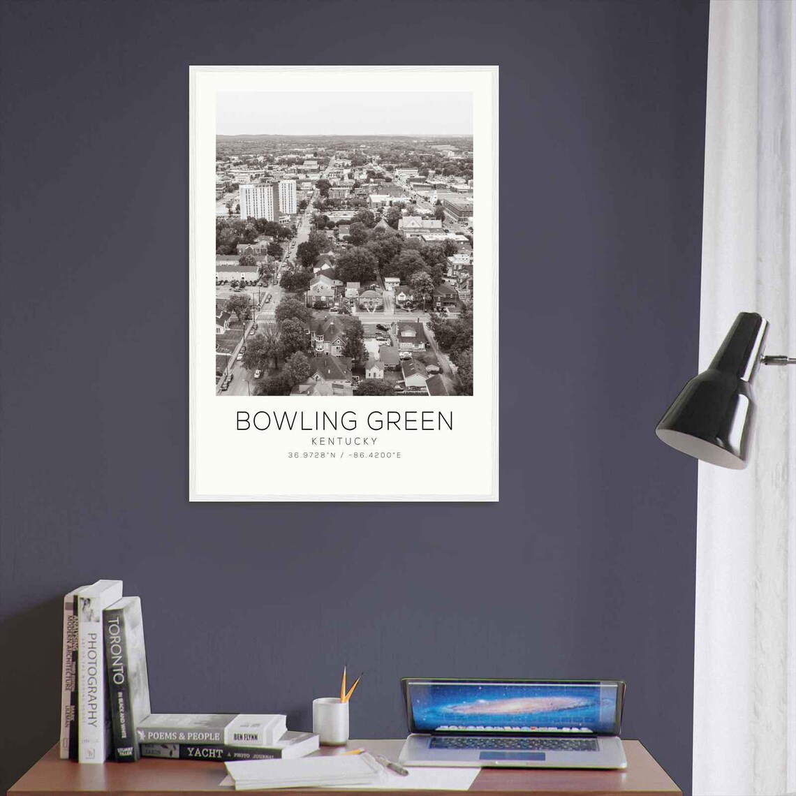 Bowling Green Kentucky Downtown Aerial Neighborhood View Poster - Image 3
