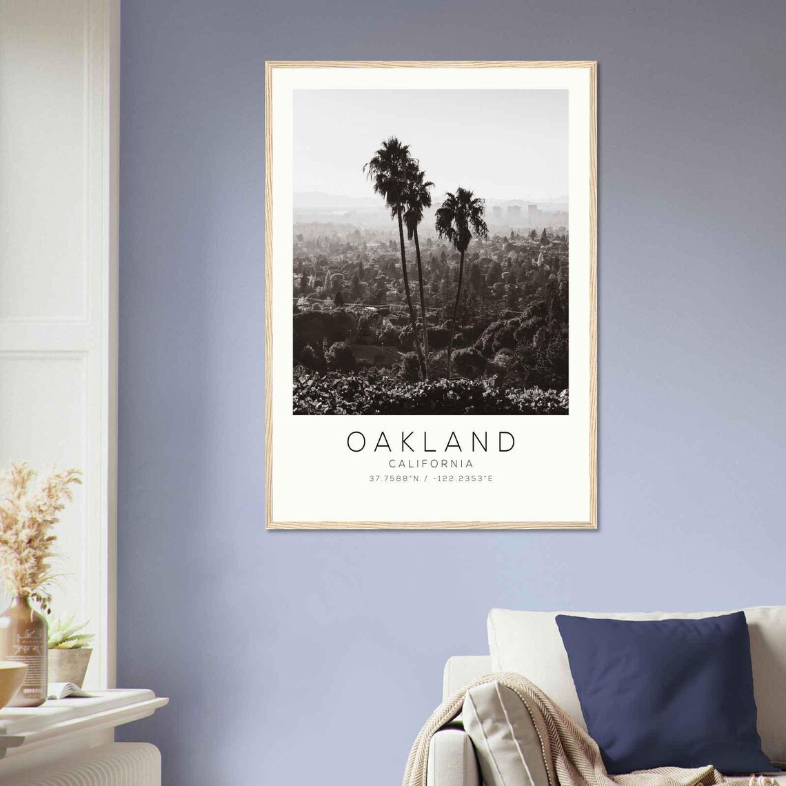 Oakland California Palm Trees City View Minimalist Travel Poster - Image 2