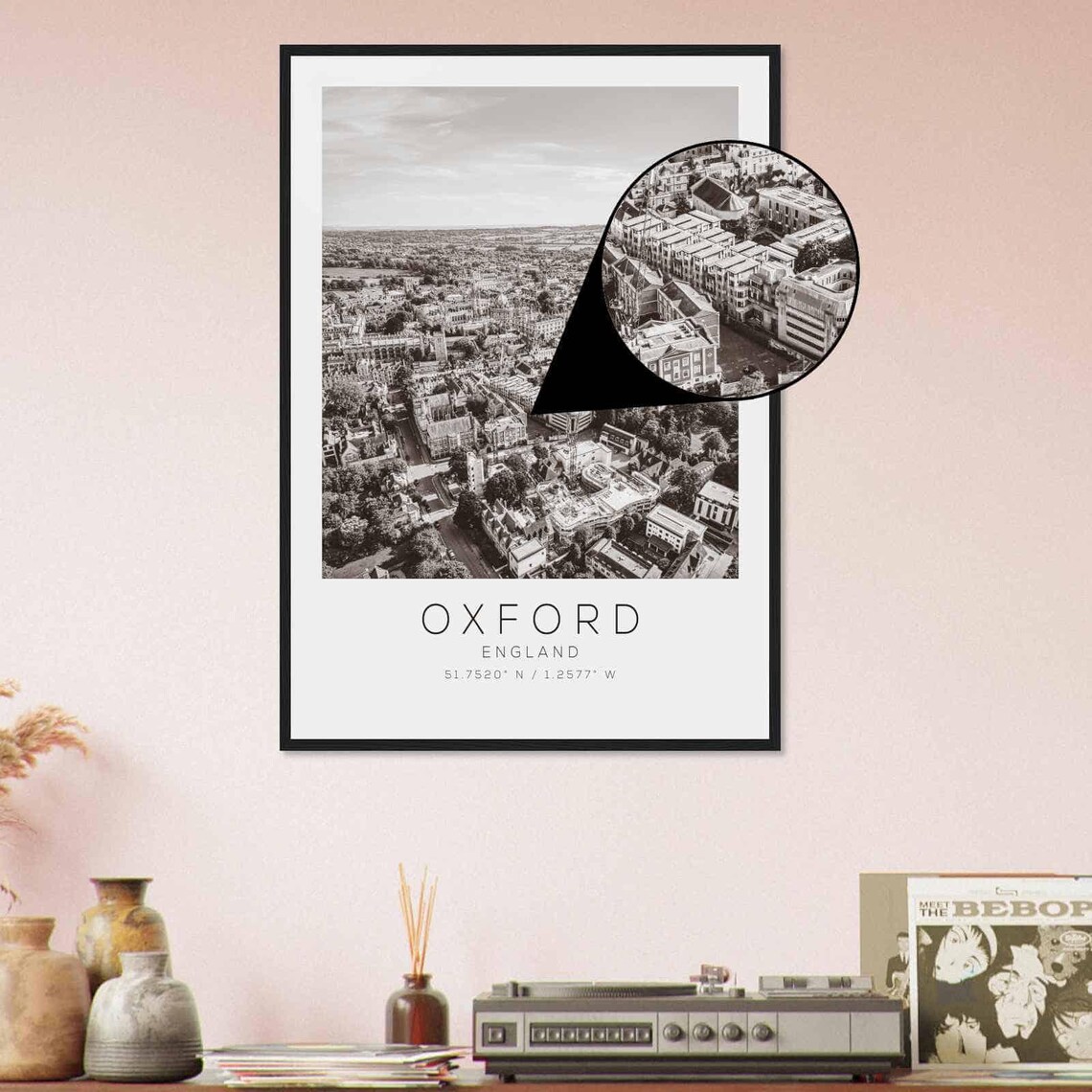 Oxford England Travel Photo Poster Bw Oxford Travel Print Minimalist Travel Poster Print - Image 4
