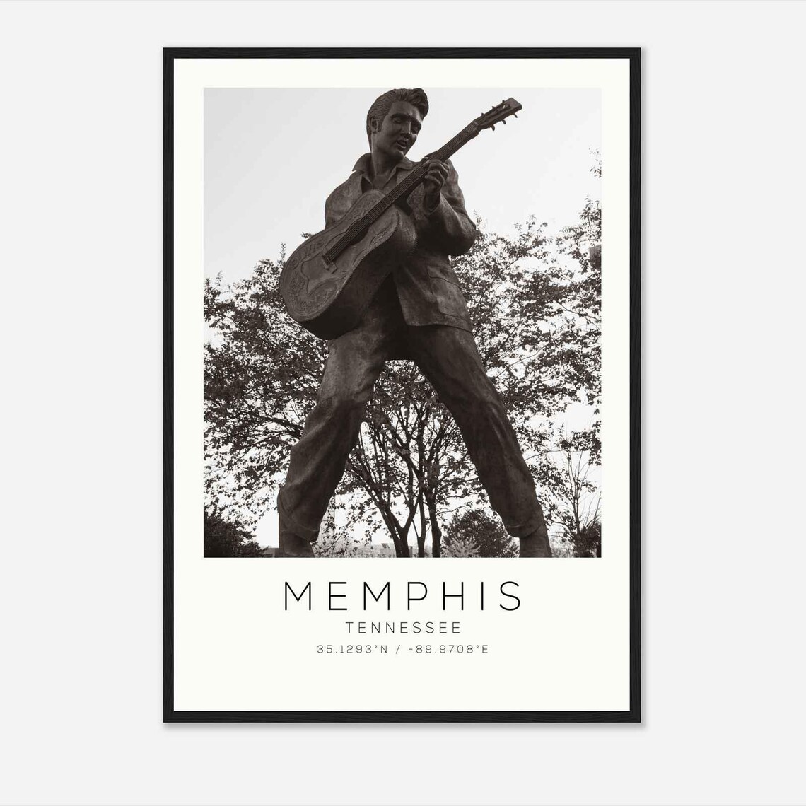 Memphis Tennessee Elvis Presley Statue Minimalist Travel Poster