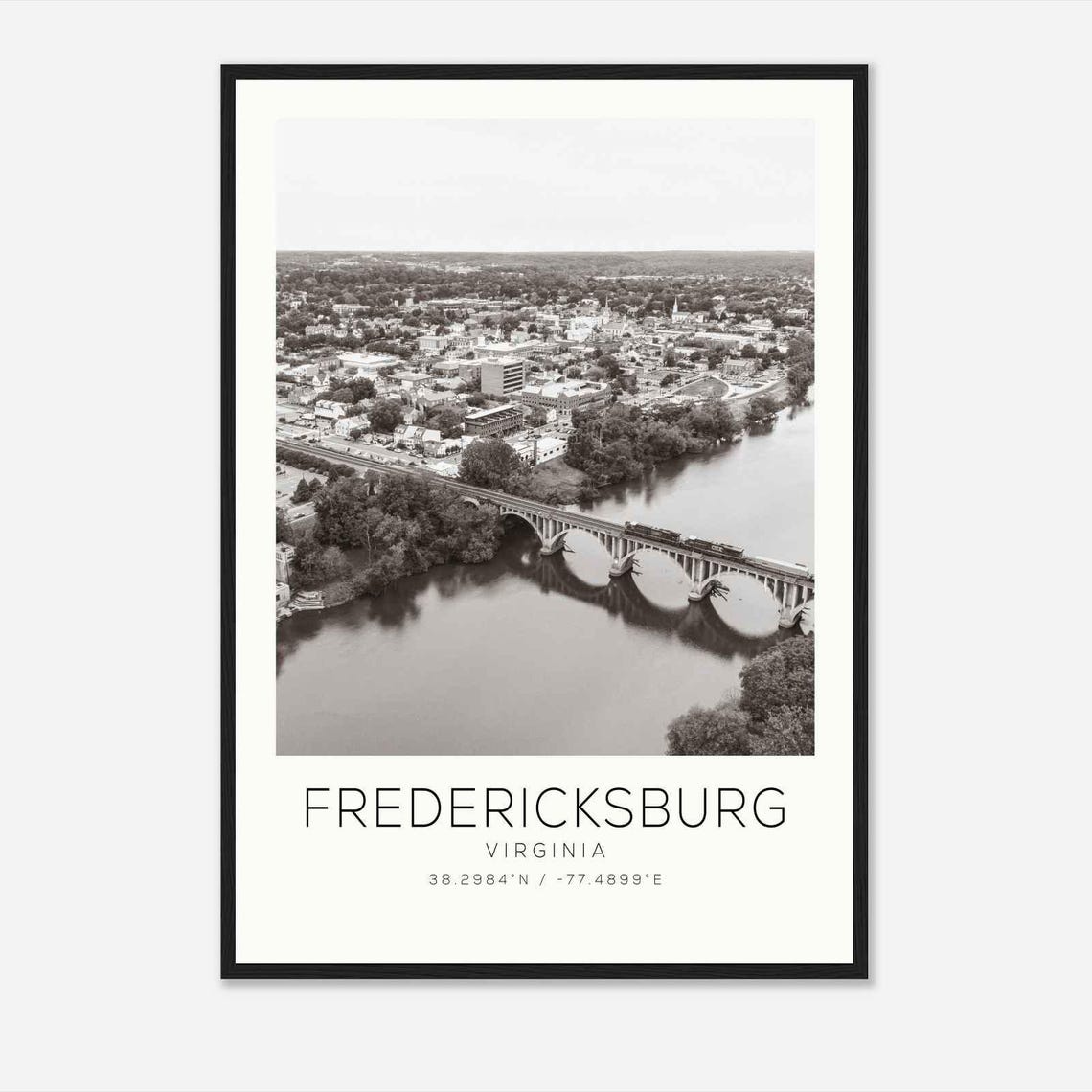 Fredericksburg Virginia Photo Travel Poster Fredericksburg Travel Print Minimalist Travel Print