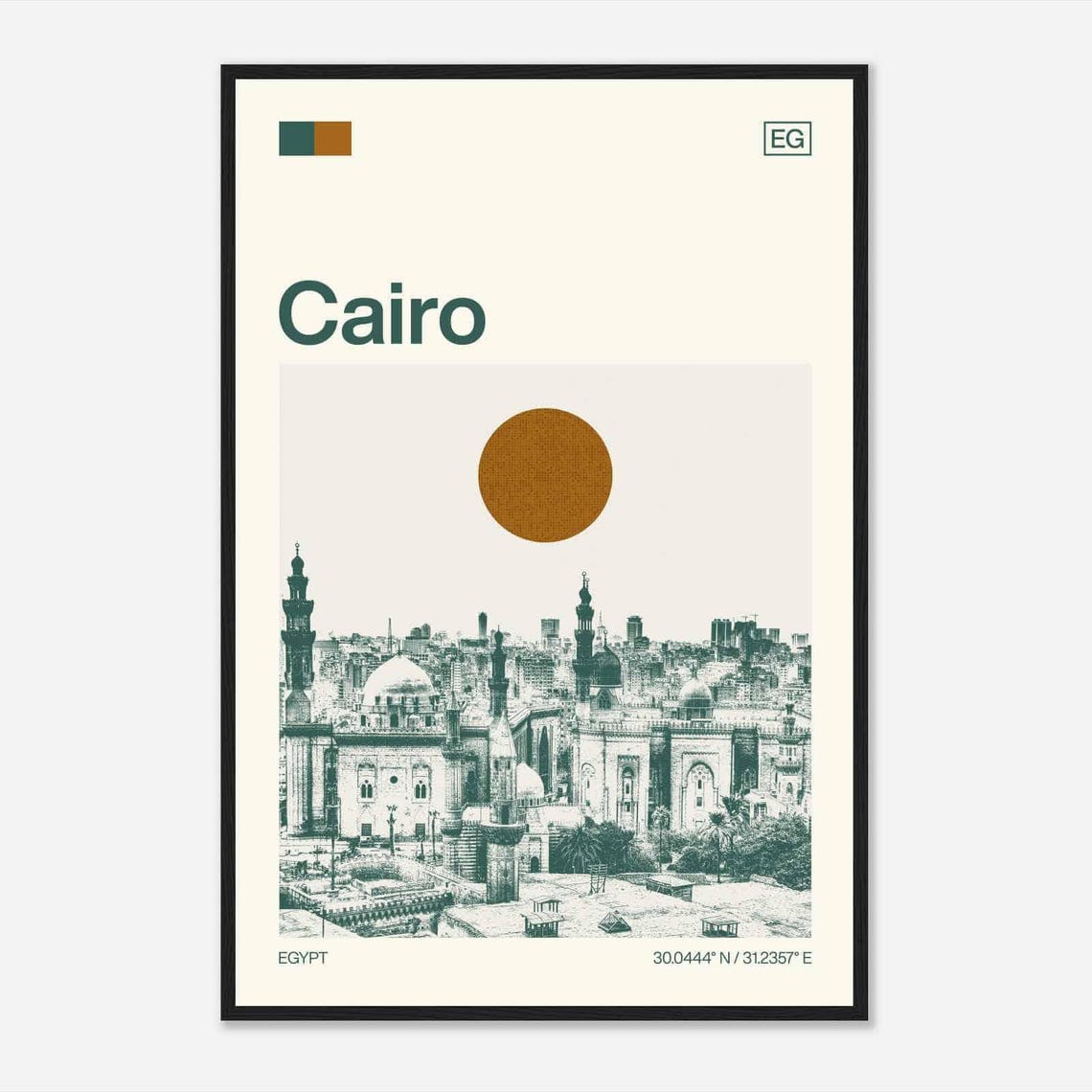 Cairo Egypt Minimalist Monochrome Travel Photo Poster