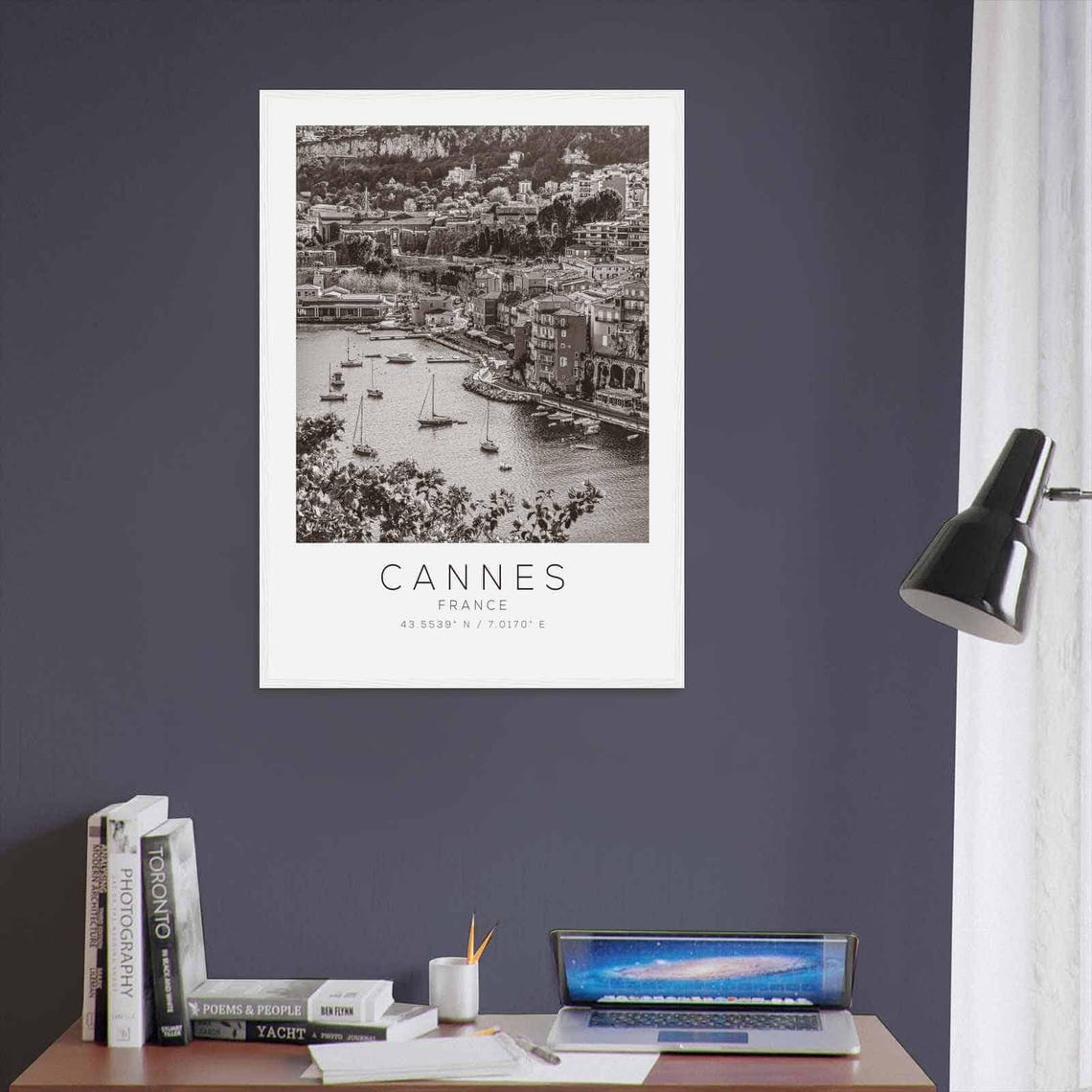 Cannes France Travel Photo Poster Bw Cannes Travel Print Minimalist Travel Poster Print - Image 3