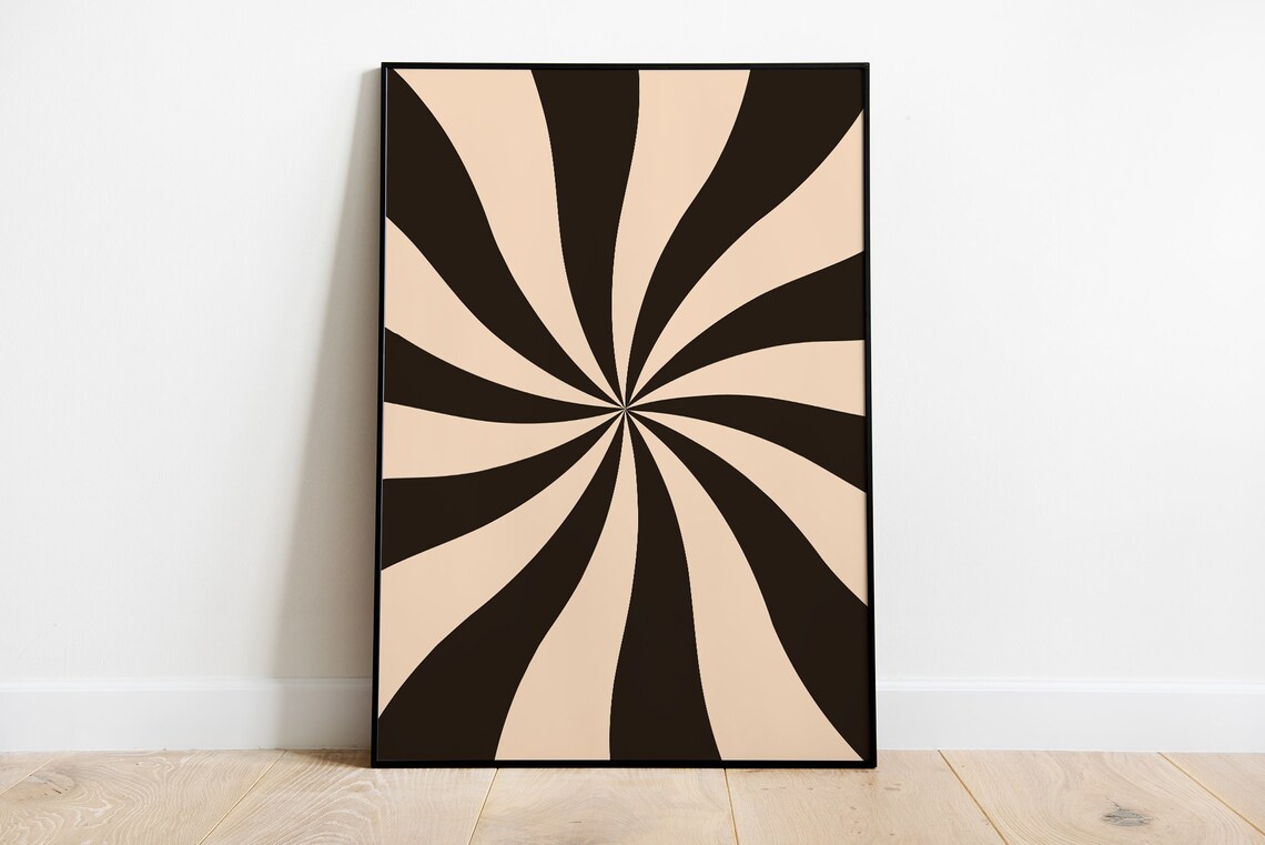 Groovy Retro Swirl Art Print, Vintage Pop Style