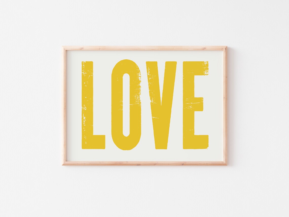 Quirky Love Typography Poster, Funky Wall Decor
