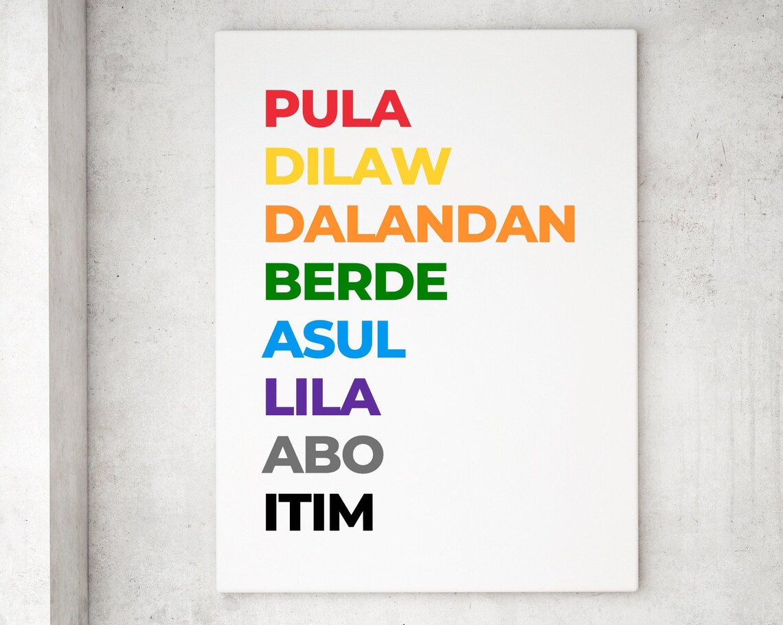 Filipino Colors Nursery Art Print for Cebuano Kids