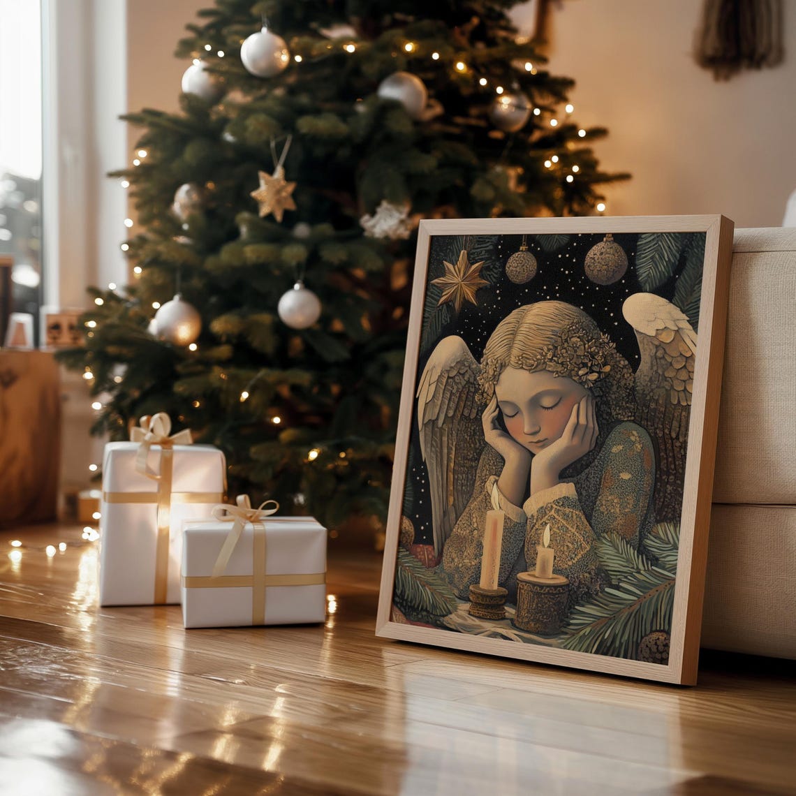 Christmas Wall Art Christmas Angel Art Cute Seasonal Decor - Image 5