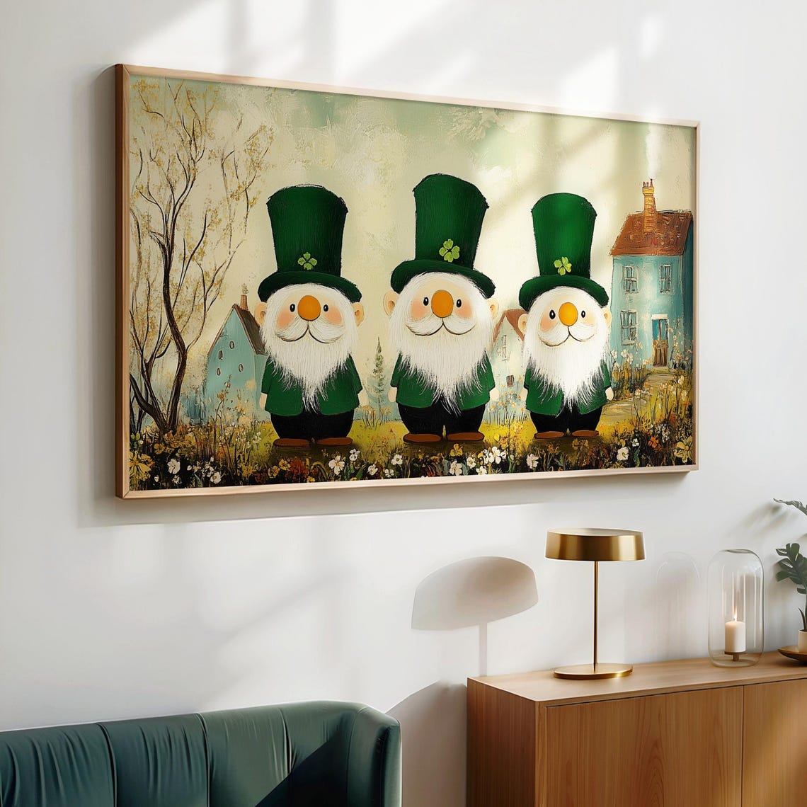 Gnomes Vintage St Patricks Day Frame Tv Art Cute St Patricks Tv Art St Patricks Day Decor Home Decor - Image 4