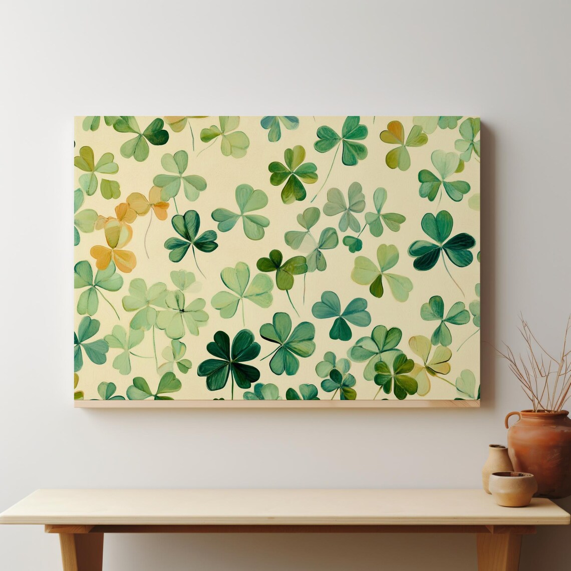 Green Lucky Clover Watercolor Botanical Saint Patricks Day Poster - Image 5
