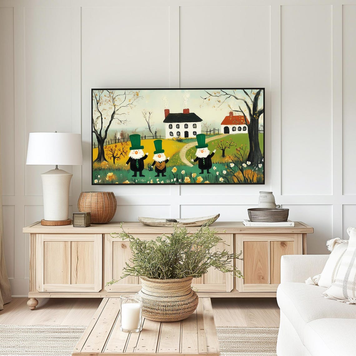 St Patricks Day Gnomes Cottage Garden Green Hats Spring Poster - Image 5