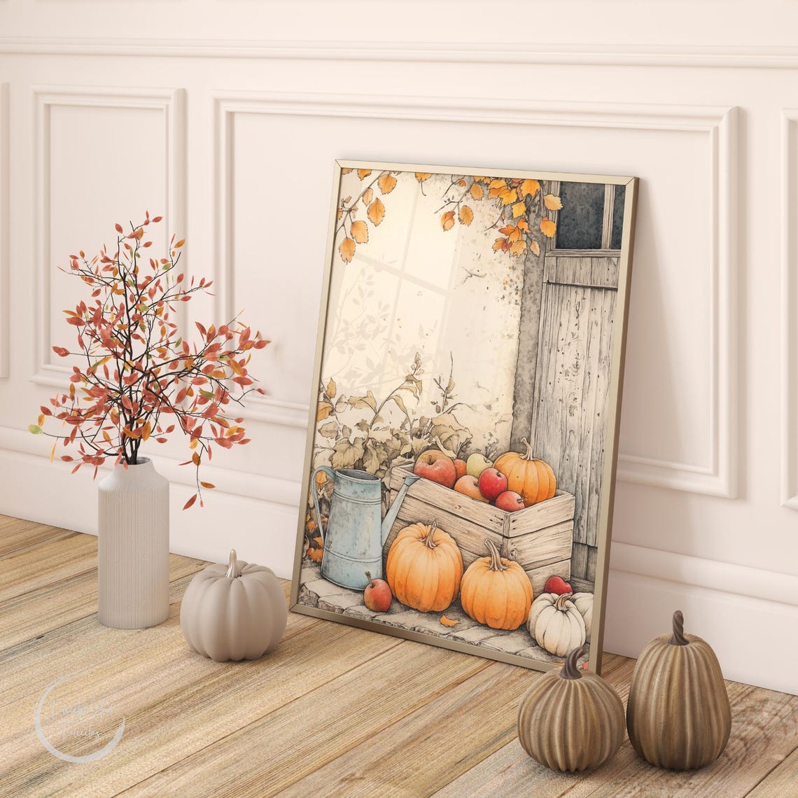 Harvest Season Wall Art Celebrating Fall Decor Warm Tone Cottagecore Cute Fall Art - Image 6