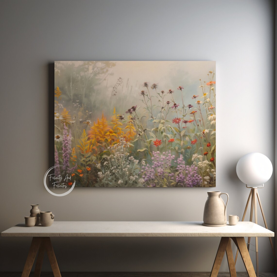 Country Garden Wildflower Meadow Painting Vintage Floral Poster - Image 5
