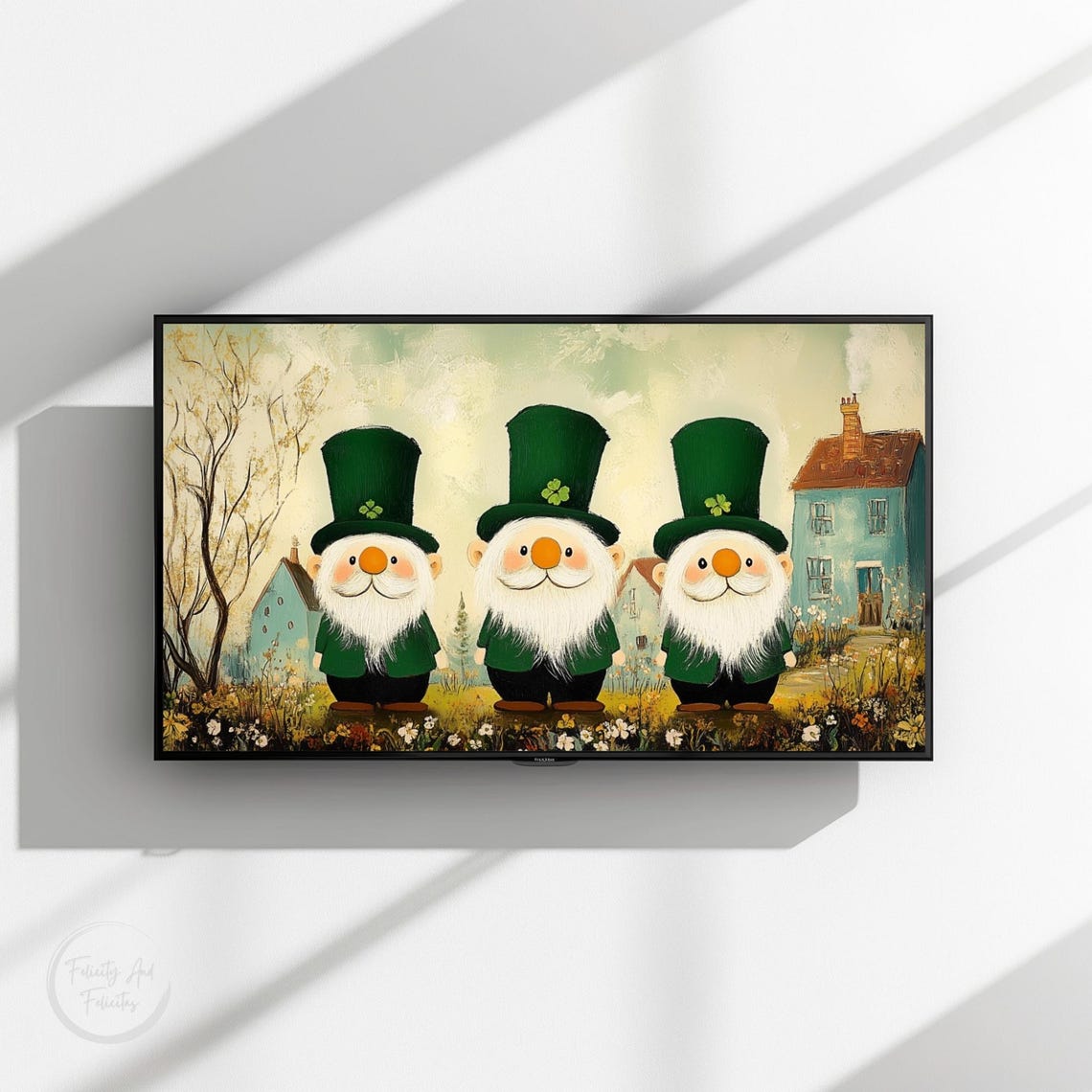 Gnomes Vintage St Patricks Day Frame Tv Art Cute St Patricks Tv Art St Patricks Day Decor Home Decor - Image 3