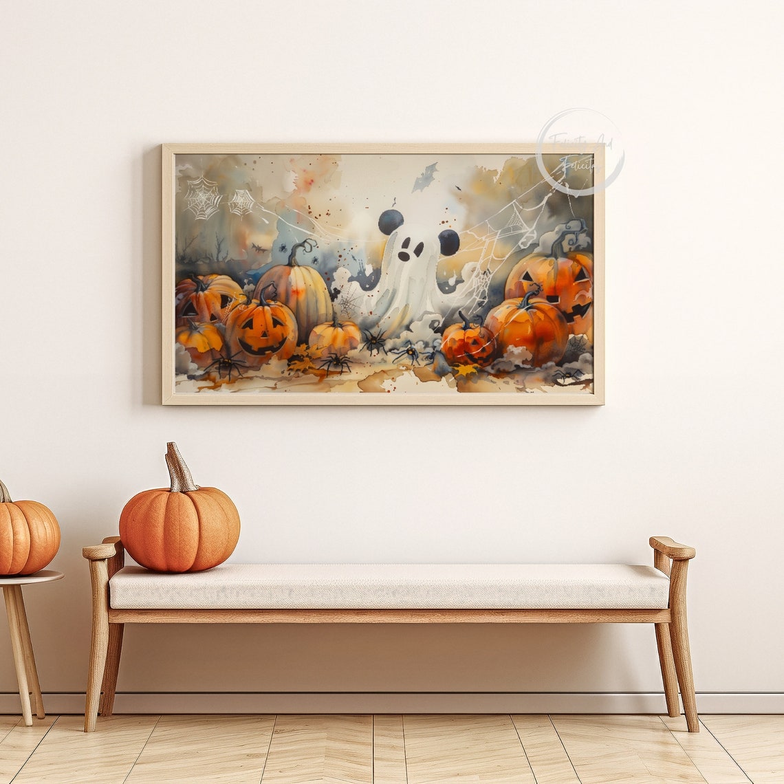 Halloween Mouse Ghost Frame Tv Art Cute Ghost Mouse Frame Tv Art Spooky Season Screensaver - Image 6