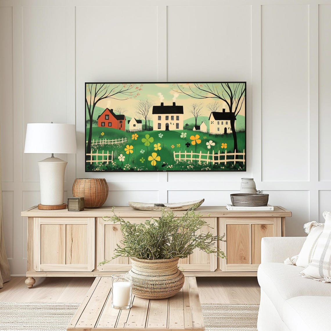 Saint Patricks Day Spring Farm With Giant Clover Flowers Poster - Image 5