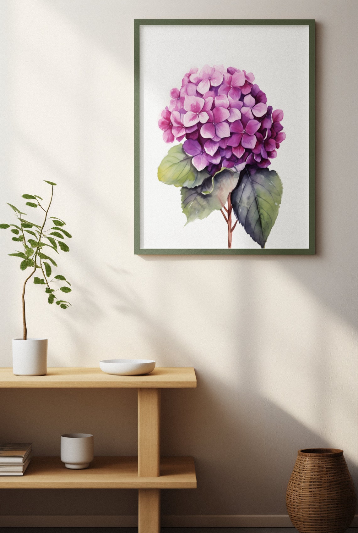 Purple Hydrangea Violet Bloom Jewel-Toned Watercolor Art Poster - Image 4