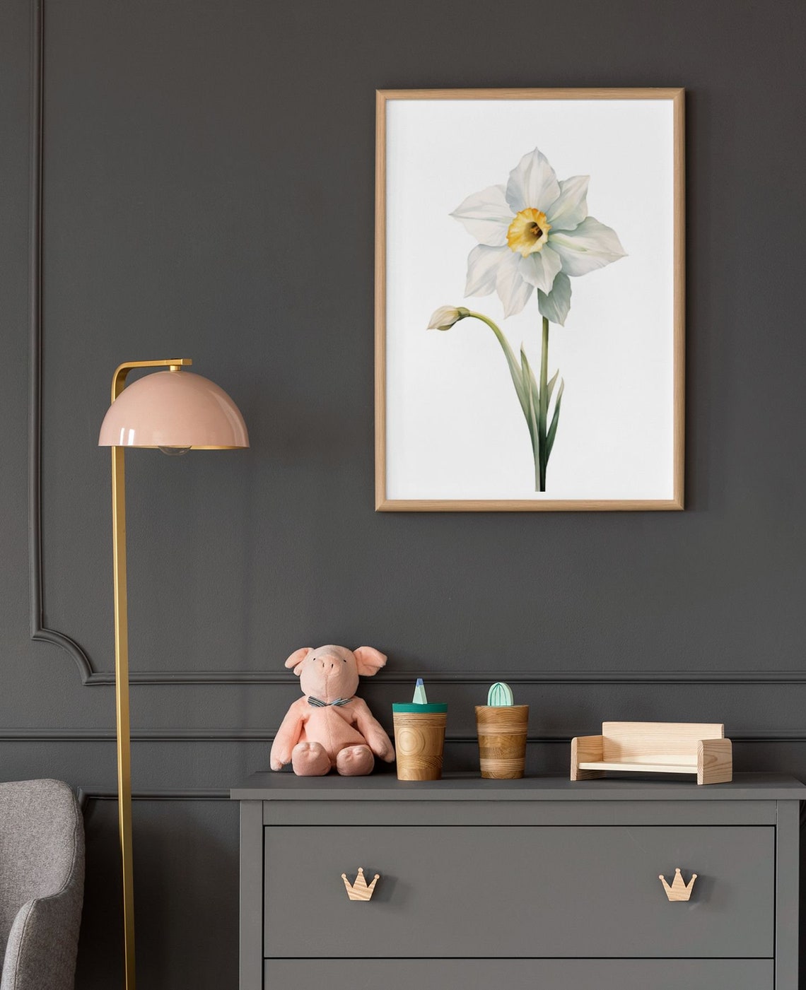 White Daffodil Spring Bloom Watercolour Botanical Flower Poster - Image 9