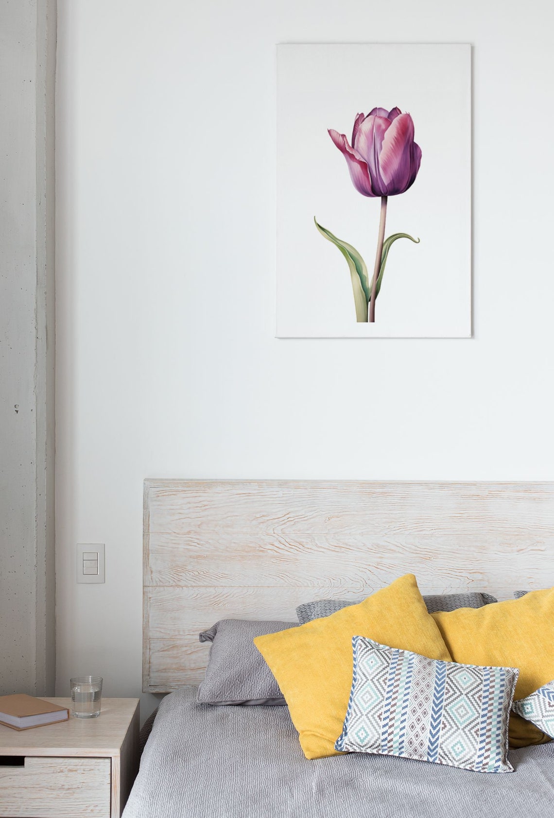 Purple Tulip Single Bloom Watercolour Botanical Flower Poster - Image 8