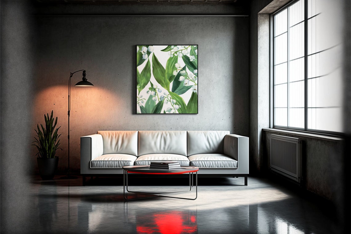 Lily of the Valley White Bells Watercolor Floral Botanical Poster - Image 9