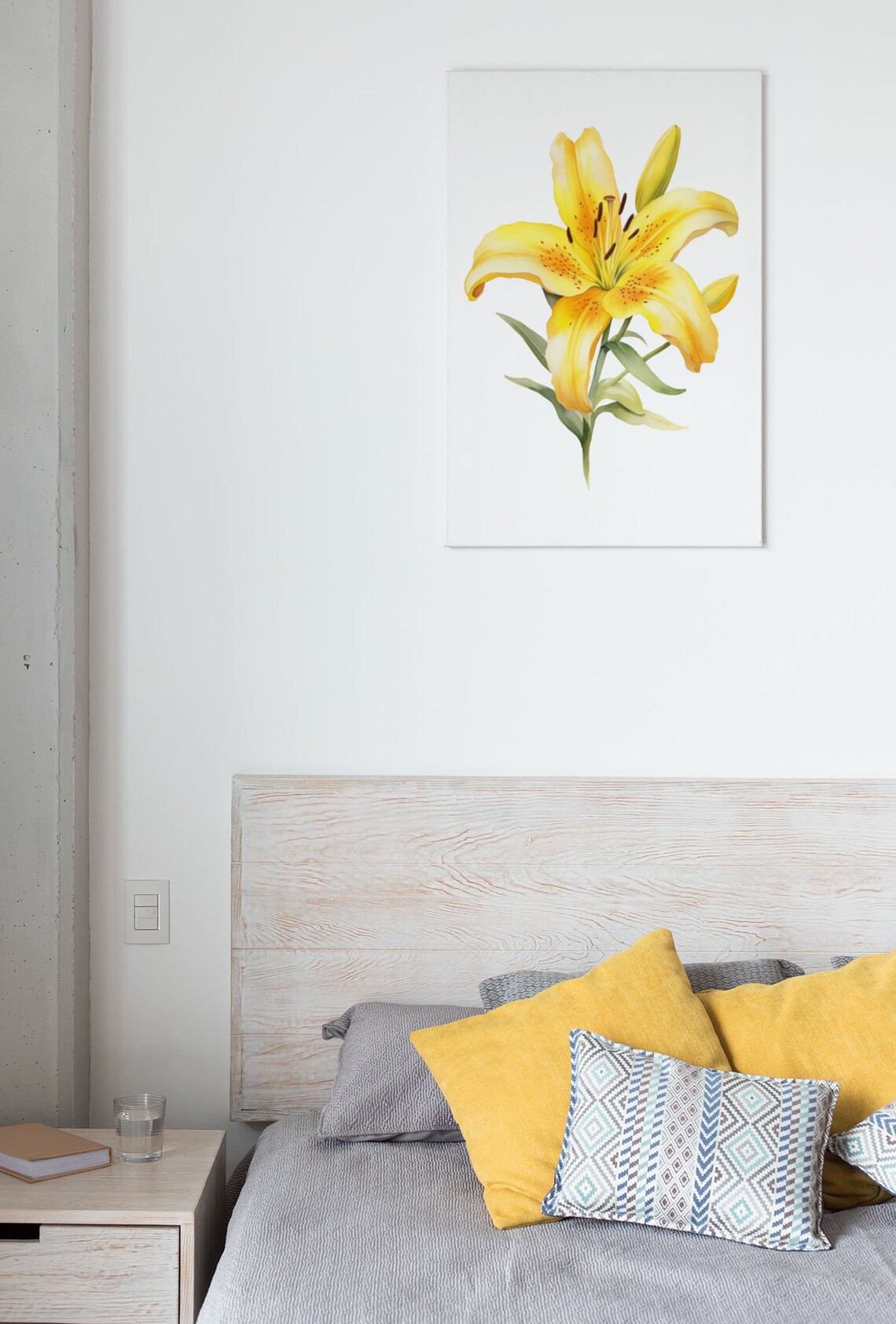 Yellow Lily Single Bloom Classic Botanical Watercolor Flower Poster - Image 7