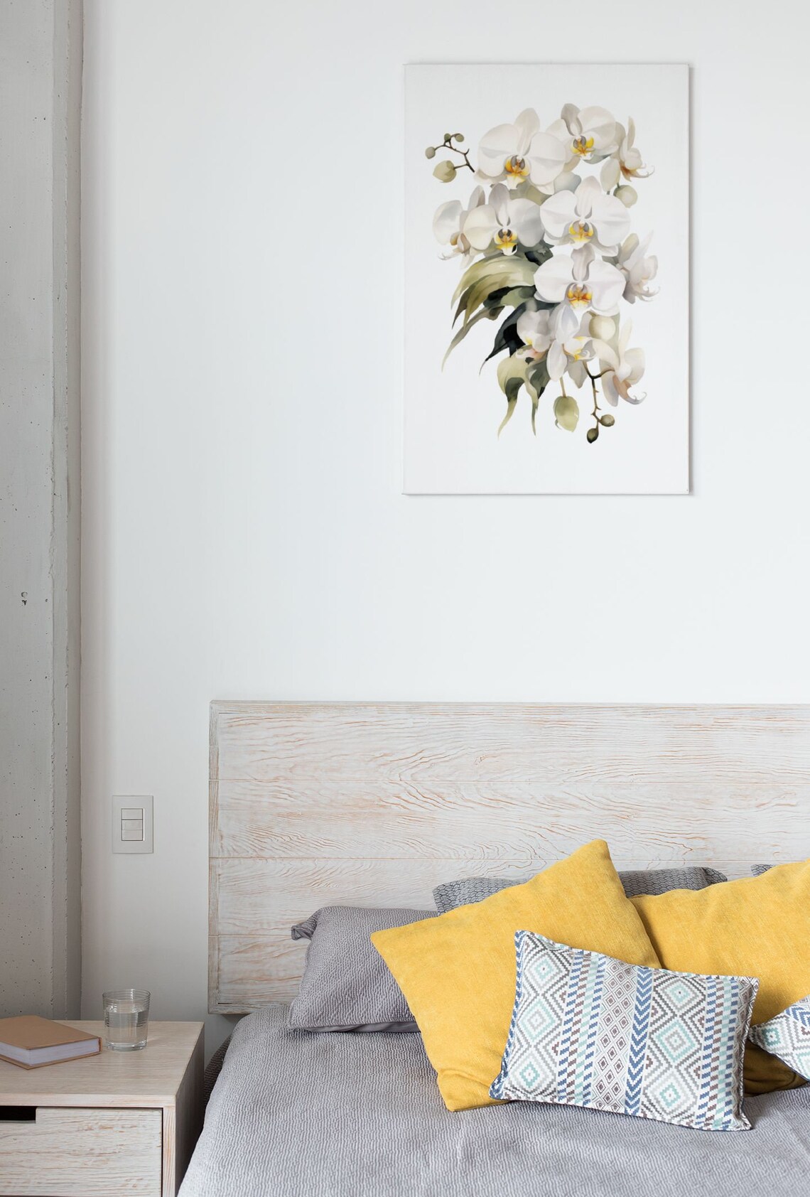 White Orchid Blooming Cluster Watercolour Botanical Flower Poster - Image 6
