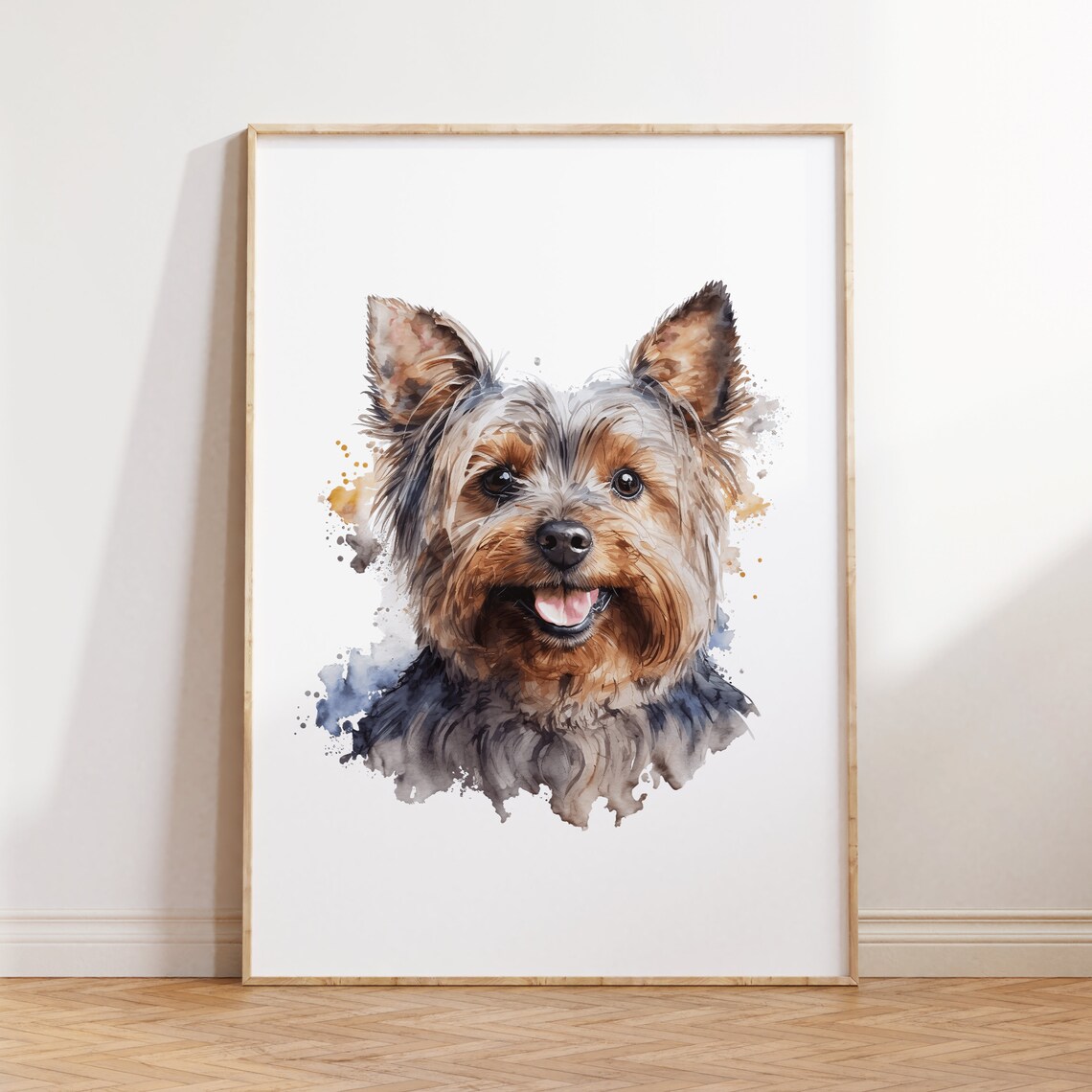 Yorkshire Terrier Watercolor Dog Portrait Cute Pet Art Print