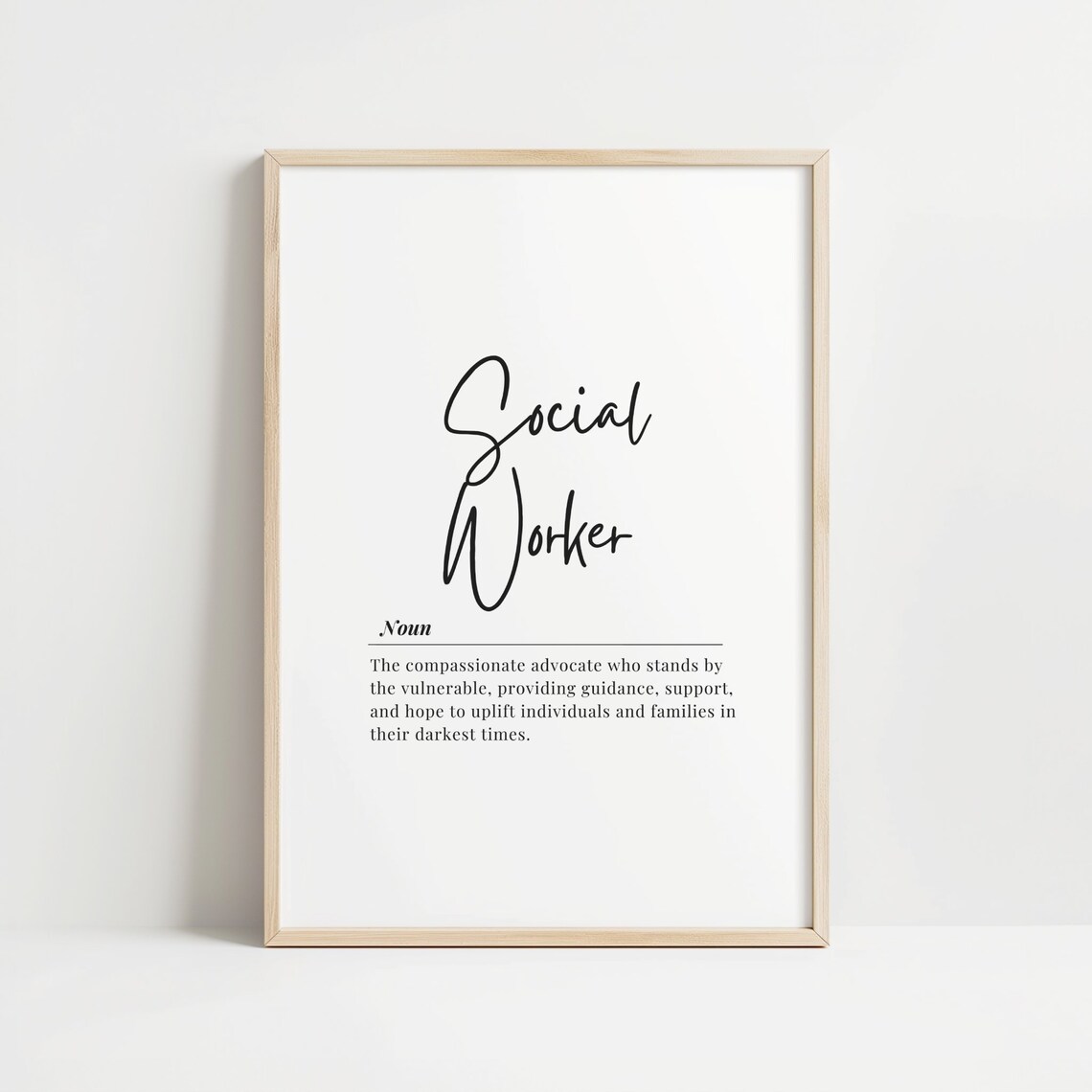 Social Worker Print Inspirational Work Artwork Instant Office Wall Art Gift