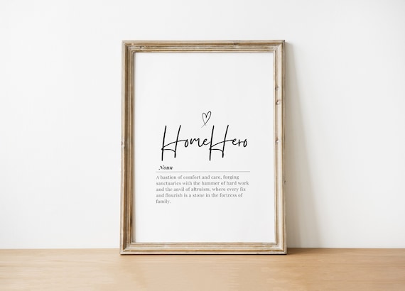 Inspirational Homehero Wall Art Minimalist Home Decor Modern Family Typography Poster Heart Illustration