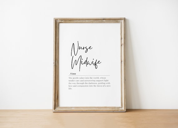 Nurse Midwife Definition Poster for National Nurses Week Gift