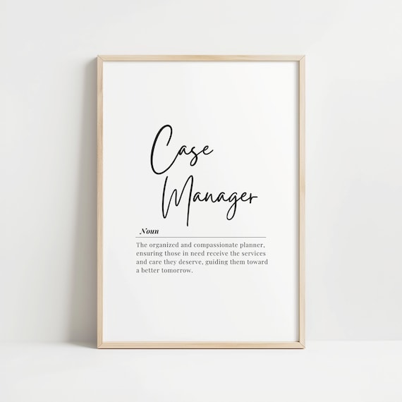 Case Manager Noun Definition Quote Office Professional Career Appreciation Poster