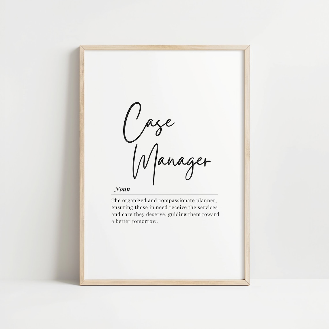 Case Manager Noun Definition Quote Office Professional Career Appreciation Poster