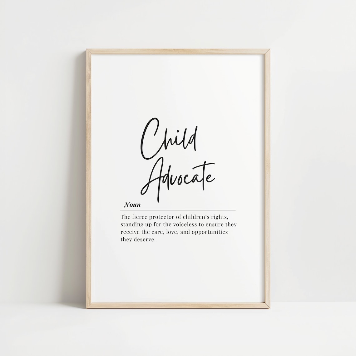 Child Advocate Noun Definition Protector Career Appreciation Quote Poster
