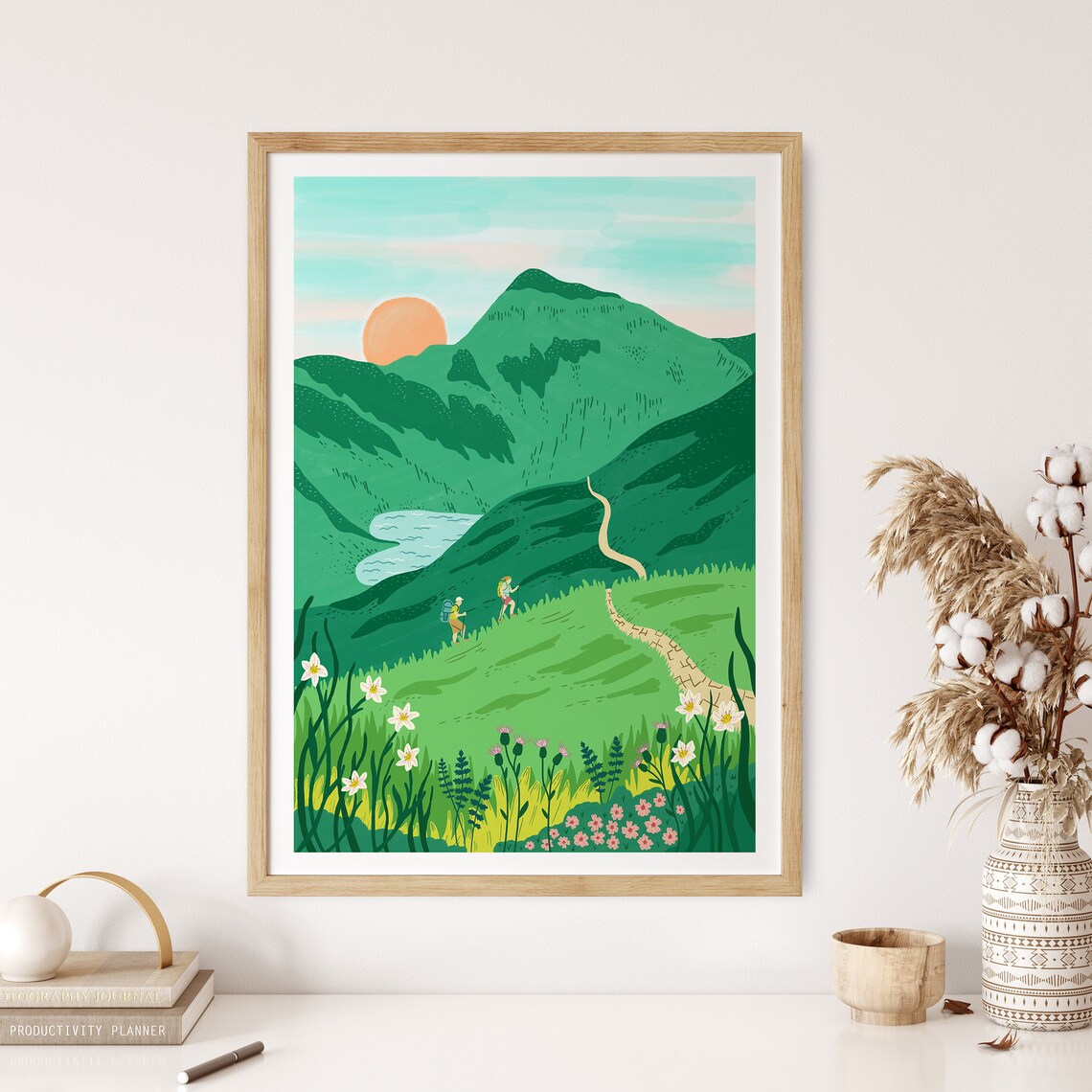 Snowdonia Mountain Hikes Travel Poster Print