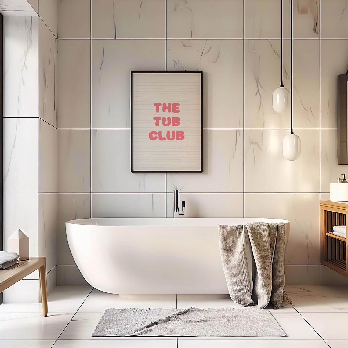 The Tub Club, Modern Minimalist Bathroom Wall Art Print - Image 2