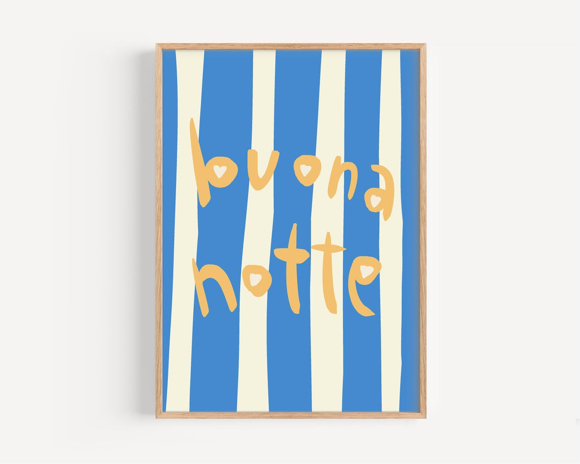 Buona Notte Modern Typography Quote Art Print