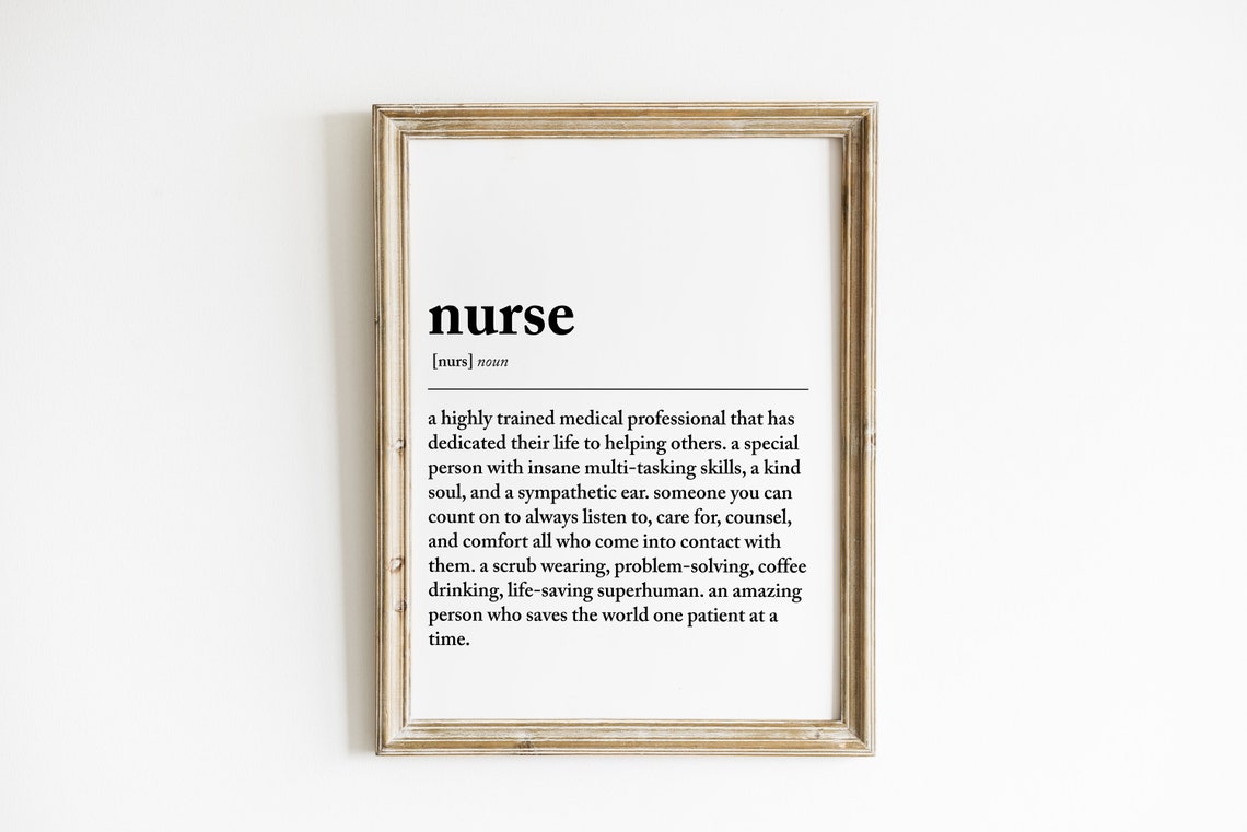 Nurse Definition Art Print, Nurse Office Decor