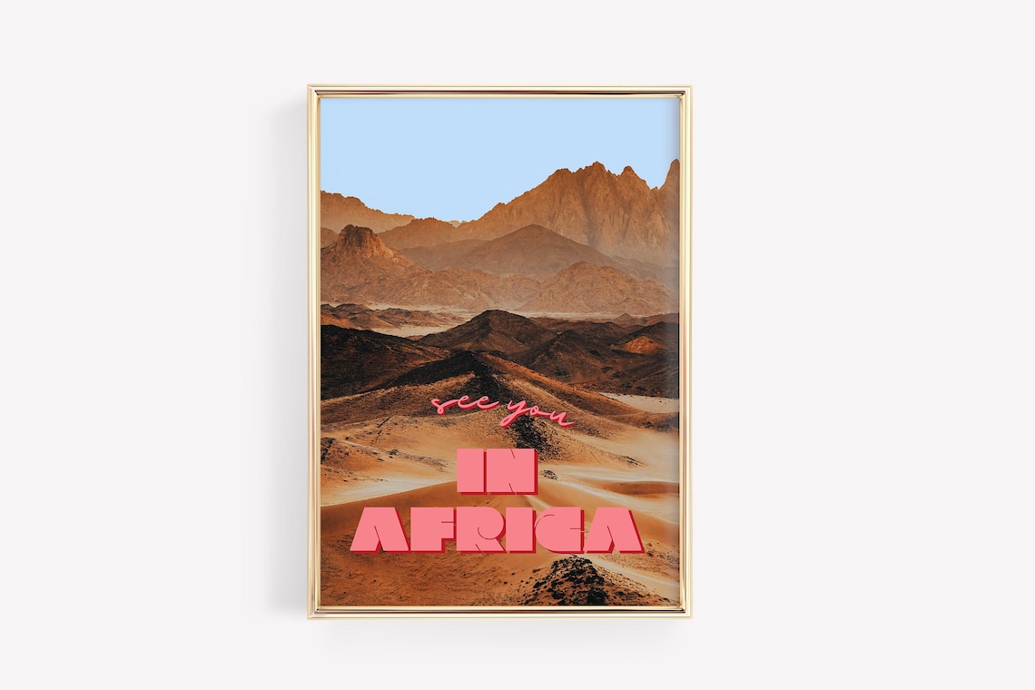 See You In Africa, Vintage African Landscape Poster